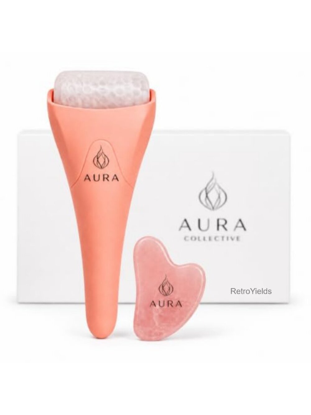Ice Roller & Gua Sha Facial Set Depuffing Sculpting Massager Duo